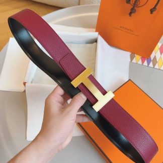 Replica Hermes Black Leather Belt