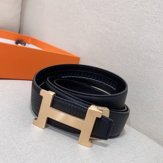 Replica Hermes Clemence Leather Buckle Belt