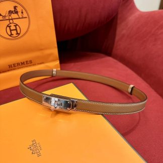 Replica Hermes Silver Buckle Black Belt