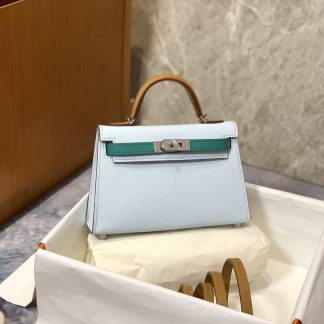 Replica Hermes Mini Kelly Sellier Epsom Leather Tricolore Bag