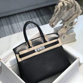 Replica Hermes Black Birkin 30 Leather Bag