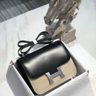 Replica Hermes Constance 24 Bag In Black Swift Calfskin