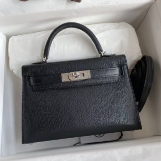 Replica Hermes Mini Kelly Chevre Mysore Leather Bag