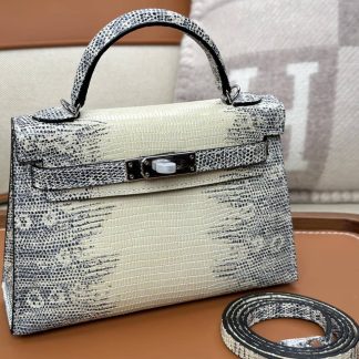 Replica Hermes Mini Kelly Lizard Leather Bag