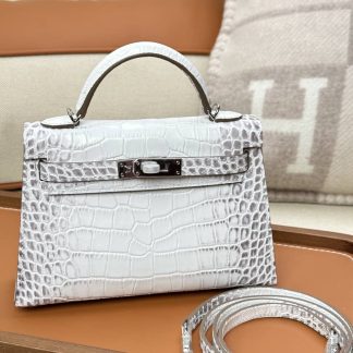 Replica Hermes Mini Kelly Niloticus Crocodile Leather Bag