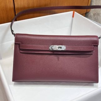 Replica Hermes Kelly Elan Madame Leather Etoupe Bag Size 28