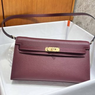 Replica Hermes Kelly Elan Madame Leather Etoupe Bag Size 28