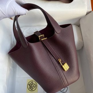 Replica Hermes Picotin Lock 18 Clemence Leather Bag