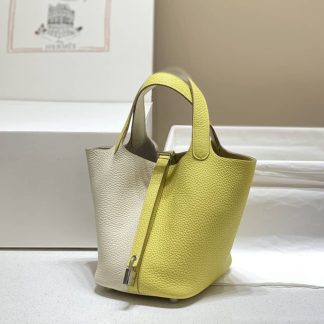 Replica Hermes Picotin Lock 18 Two Tone Clemence Leather Bag