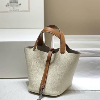 Replica Hermes Picotin Lock 18 Two Tone Clemence Leather Bag