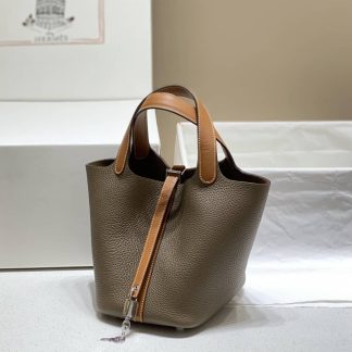 Replica Hermes Picotin Lock 18 Two Tone Clemence Leather Bag