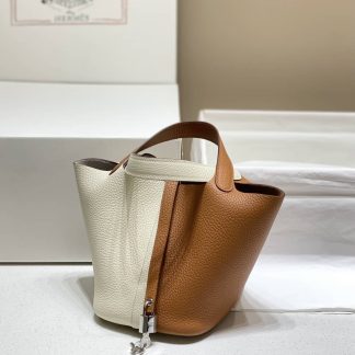 Replica Hermes Picotin Lock 18 Two Tone Clemence Leather Bag