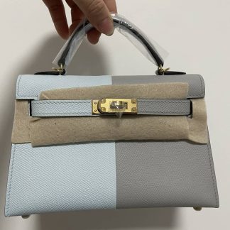 Replica Hermes Kelly Mini Sellier Epsom Leather Bicolor Bag