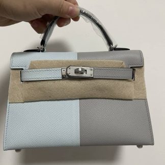 Replica Hermes Kelly Mini Sellier Epsom Leather Bicolor Bag