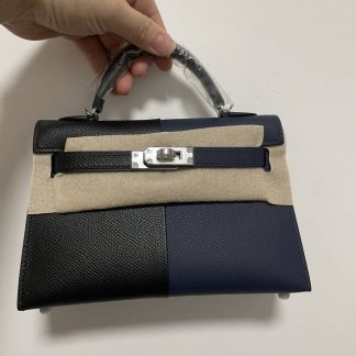 Replica Hermes Kelly Mini Sellier Epsom Leather Bicolor Bag