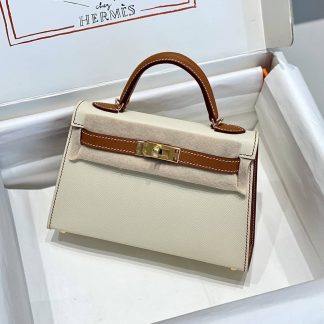 Replica Hermes Kelly Mini Sellier Epsom Leather Bicolor Bag