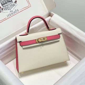 Replica Hermes Kelly Mini Sellier Epsom Leather Bicolor Bag