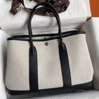 Replica Hermes Garden Party 30 Toile Leather Bag