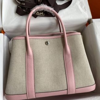 Replica Hermes Garden Party 30 Toile Leather Bag