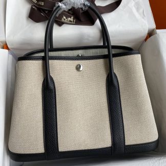 Replica Hermes Garden Party 30 Toile Leather Bag