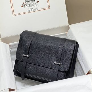 Replica Hermes Steve Clemence Leather Messenger Bag