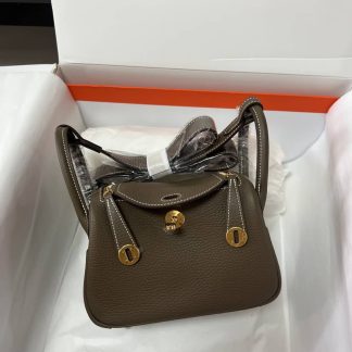 Replica Hermes Lindy Mini Etoupe Taurillon Clemence Bag Size 19