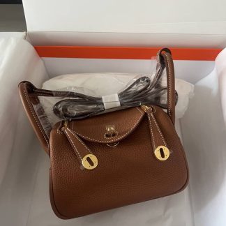 Replica Hermes Lindy Mini Etoupe Taurillon Clemence Bag Size 19