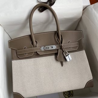 Replica Hermes Birkin 30 Swift Leather Canvas Bag