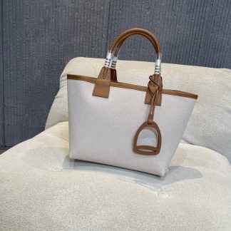 Replica Hermes Steeple 25 Canvas Leather Tote Bag