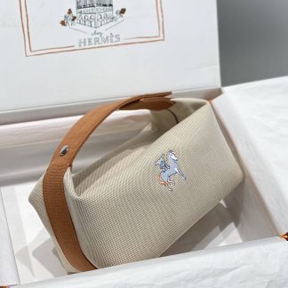 Replica Hermes Canvas Medium Bride-A-Brac Cabriole Case