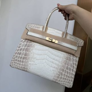 Replica Hermes Birkin 30 Niloticus Crocodile Leather Retourne Bag