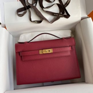 Replica Hermes Epsom Leather Kelly Pochette