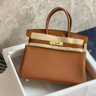 Replica Hermes Touch Birkin 30 Togo Niloticus Crocodile Leather Bag