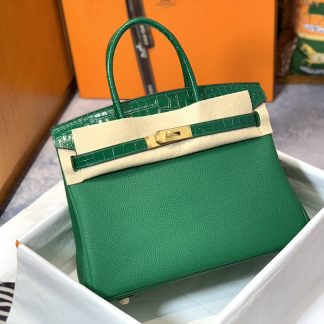 Replica Hermes Touch Birkin 30 Togo Niloticus Crocodile Leather Bag