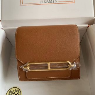 Replica Hermes Mini Roulis 18 Evercolor Leather Shoulder Bag