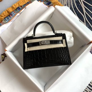 Replica Hermes Kelly Mini Sellier Alligator Leather Bag