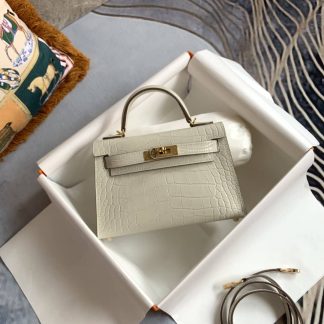 Replica Hermes Kelly Mini Sellier Alligator Leather Bag