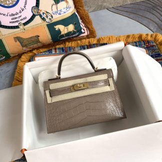 Replica Hermes Kelly Mini Sellier Alligator Leather Bag