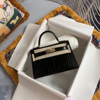 Replica Hermes Kelly Mini Sellier Alligator Leather Bag