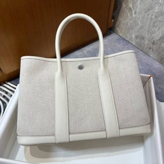 Replica Hermes Garden Party 30 Canvas Leather Bag