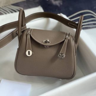 Replica Hermes Lindy Mini Clemence Leather Bag