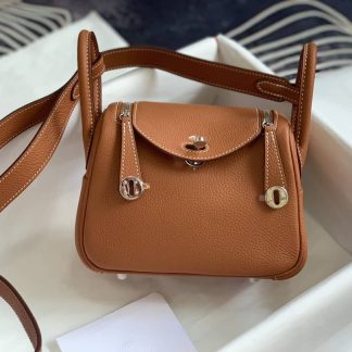 Replica Hermes Lindy Mini Clemence Leather Bag