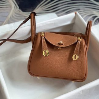 Replica Hermes Lindy Mini Clemence Leather Bag