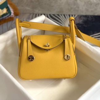 Replica Hermes Lindy Mini Clemence Leather Bag