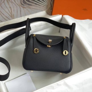 Replica Hermes Lindy Mini Clemence Leather Bag