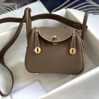 Replica Hermes Lindy Mini Clemence Leather Bag