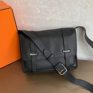 Replica Hermes Steve 35 Clemence Leather Messenger Bag