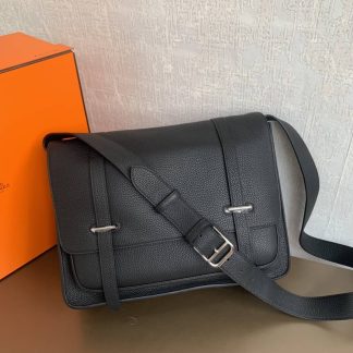 Replica Hermes Steve 35 Clemence Leather Messenger Bag