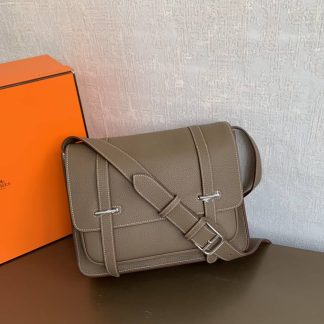 Replica Hermes Steve 35 Clemence Leather Messenger Bag