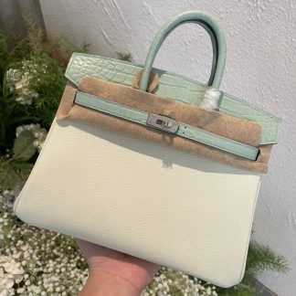 Replica Hermes Touch Birkin 25 Niloticus Crocodile & Calfskin Leather Bag